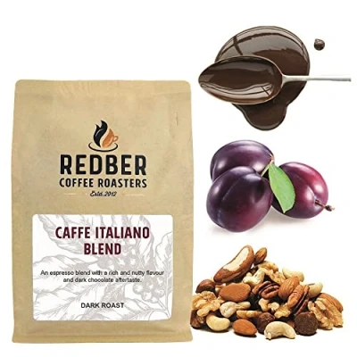 Image of Redber Caffe Italiano Blend, Coffee Roasted to Order (Dark, Beans 250g)