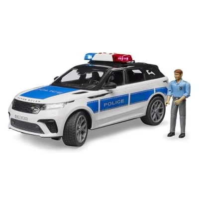 Image of bruder 02890 Polizeifahrzeug mit Polizist Range Rover Velar Vehicle with Police Officer, Multicoloured, 34,0 cm x 14,3 13,0