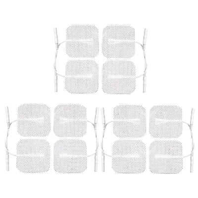 Image of Med Fit 1 TENS Electrode Pads 12 Long Lasting Self Adhesive (3 Packs of 4) for Machines