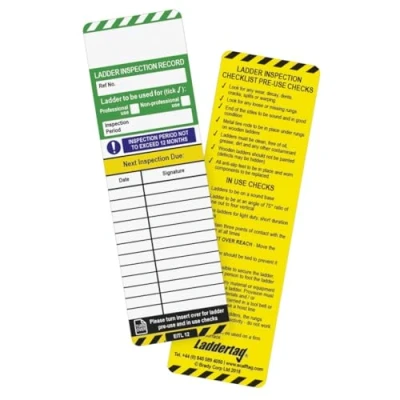 Image of Scafftag by Brady Laddertag Status Insert Pack 10 Safety Inserts for Ladder Inspection and Compliance Labels System