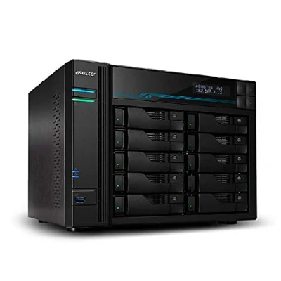 Image of Asustor Lockerstor 10 AS6510T Bay NAS Enclosure Network Attached Storage, Quad Core 2.1GHz CPU, 8GB RAM DDR4, M.2 NVMe SSD Caching (Diskless)