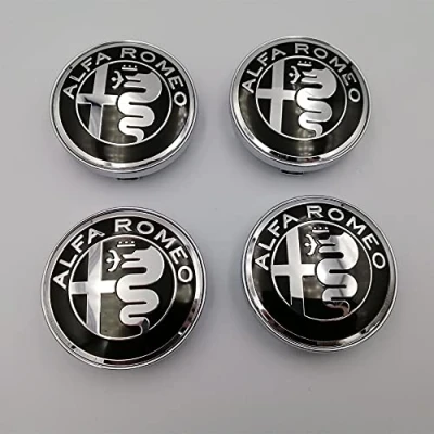 Image of 4pcs car Wheel Center Hub Cap Badge Covers, for ALFA Romeo Mito 147 156 159 166 Giulietta Spider Stelvio Emblem Styling Accessories
