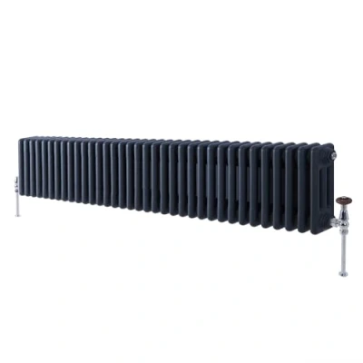 Image of Milano Windsor Anthracite Cast Iron Style Horizontal Triple Column Radiator 300mm x 1595mm