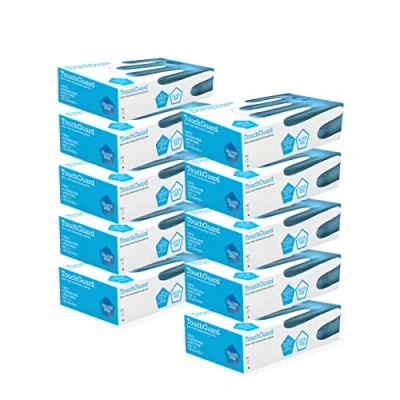 Image of TouchGuard Blue Vinyl Disposable Gloves, Powder Free, Box of 10*100, Large
