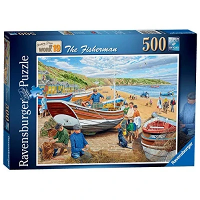 Image of Ravensburger Happy Days at Work No.19 The Fisherman 500 Piece Jigsaw Puzzle for Adults and Kids Age 10 Up