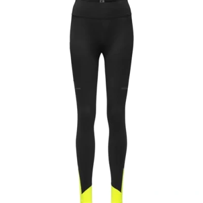 Image of GORE WEAR Womens Concurve Thermo Tights, Black/Neon Yellow, 44 EU