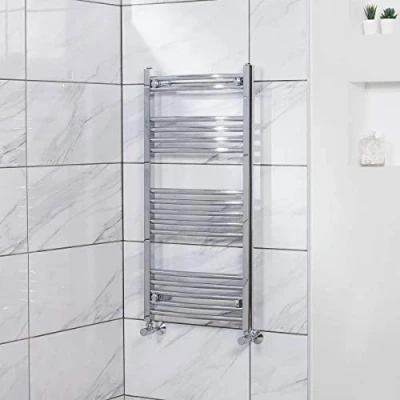Image of NRG Curved Heated Towel Rail Radiator Bathroom Central Heating Ladder Warmer Rad 1000x500mm Chrome