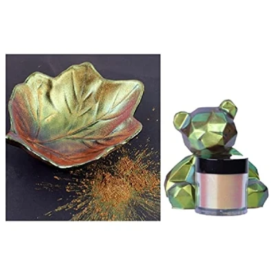Image of Lerpwige 10 Colors Chameleon Powder Color Shift Mica Resin Pigment Nail Art Paint DIY Epoxy Crafts Holographic, Red, Green, Gold