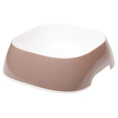 Image of Ferplast Glam Dog Bowls Fashionable, Non Slip Plastic Food Bowl and Water Bowl, Easy to Clean, 1,2 Liter, Grey