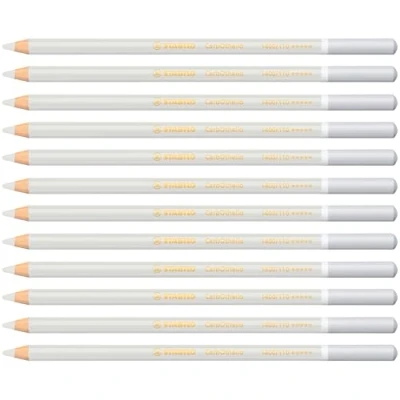 Image of Chalk Pastel Pencil STABILO CarbOthello Pack of 12 Grey White