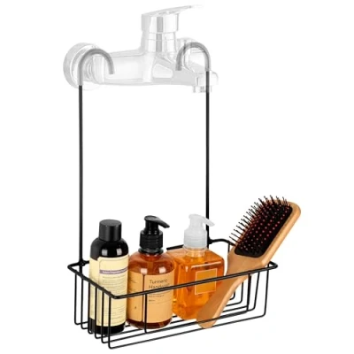 Image of BELLE VOUS Shower Caddy Hanging Basket Stainless Steel Organiser/Hanging Shampoo Holder &amp; Acessories Rack No Drilling