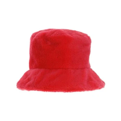 Image of Smiffys 90s Red Fur Bucket Hat, 1990&#039;s Fancy Dress, 1990s Dress Up Hats