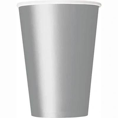 Image of Unique 82165 Paper Cups 266 ml Silver Colour 14 Count (Pack of 1), Pack