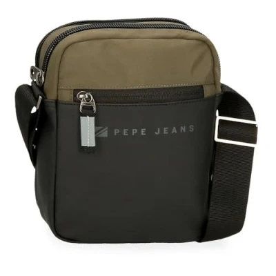Image of Pepe Jeans Jarvis shoulder bag Green 17x22x7.5cm Faux Leather and Polyester L by Joumma Bags, green,
