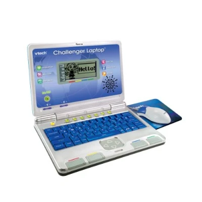 Image of VTech Challenger Laptop, Blue, Kids Laptop with Vocabulary, Maths and French Learning Games, 2 Player Computer, Educational Toy Computer for Kids, Fun Boys Girls Ages 4 Years +
