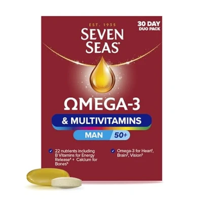 Image of Seven Seas Omega 3 &amp; Multivitamins Man 50+, 30 Day Duo Pack, Pack of 60