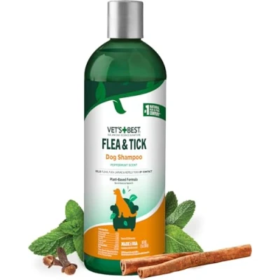Image of Vet’s Best Flea and Tick Advanced Strength Dog Shampoo Treatment Plant Based Formula Certified Natural Oils 12 oz