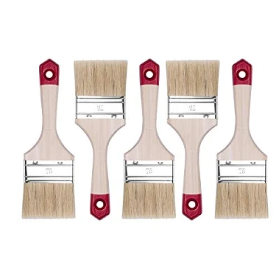 Image of HARDY WORKING TOOLS Flat Brush Set 5 Pieces 75 mm Width Paint with Wooden Handle, Series *40*, 5PCS, A0202 400530