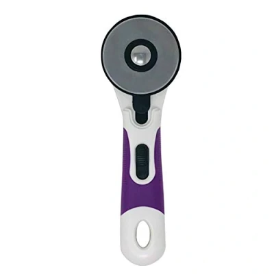 Image of The Quilted Bear Rotary Cutter Ergonomic Soft Grip for Fabric with Sharp Cutting Blade &amp; Easy Replace System (60mm Cutter)