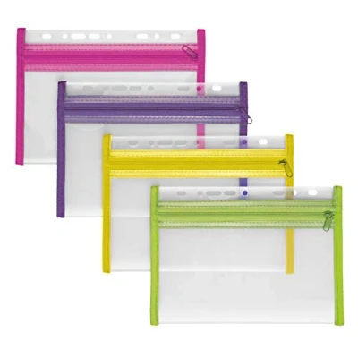 Image of VELOFLEX Velobag XXS 4350000 Document Folders A5 Fileable Polypropylene Pack of 4 Yellow Green Pink Purple