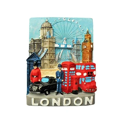 Image of 3D London England UK Refrigerator Fridge Magnet Tourist Souvenirs Handmade Resin Craft Magnetic Stickers Home Kitchen Decoration Travel Gift