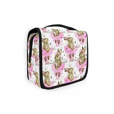 Image of Moyyo Cute Bunny Animal Toiletry Bag Travel Wash Organised Hanging Gym Camping Portable Cosmetic Organiser for Women Girls Kids