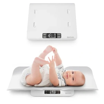 Image of BAGAIL Baby Scale with Safe and Comfortable Tray, Large LCD Display, Tare Hold Functions, Multipurpose Digital Weighing as Infant Scale, Toddler Pet or Adult