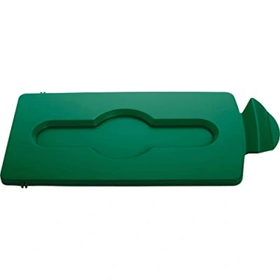 Image of Rubbermaid Commercial Products Slim Jim Recycling Station Green Closed Lid 2007884