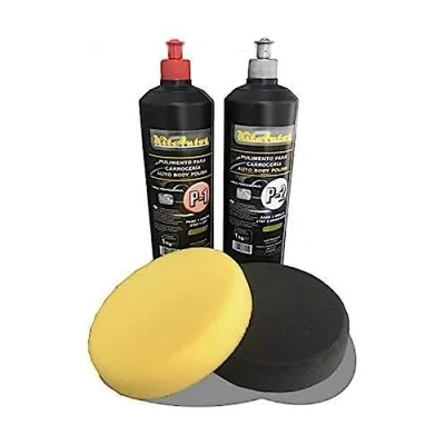 Image of KITAUTOS Bodywork Polish Set 1kg Fast Cut Polish, Gloss 2 Sponges (150mm, 25mm thick), No Silicone or Ammonia