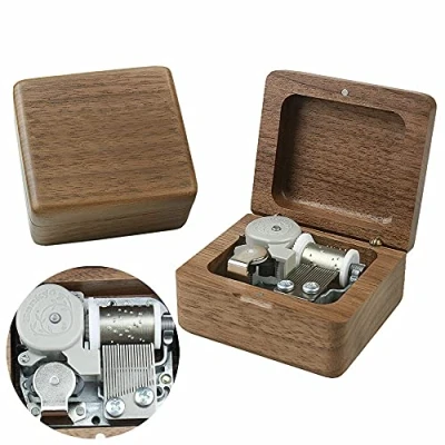Image of Sinzyo You are My Sunshine Music Box Solid Wood Laser Carving Vintage Gift Musical Boxs for Birthday Valentine&#039;s Day Christmas(Walnut Wooden Box)