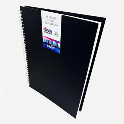 Image of BLUE ACORN A3 Portrait Supreme Spiral Bound Sketchbook 40 Sheets 160gsm Multipurpose Cartridge Paper Ideal for Light Washes of Paint, Pencils &amp; Sketching