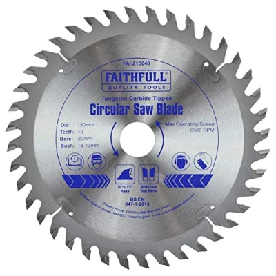Image of Faithfull FAIZ15040 Tungsten Carbide Tipped Circular Saw Blade 150 X 20 40t