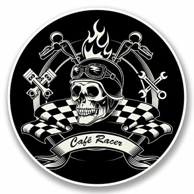 Image of 2 x 10cm Cafe Racer Vinyl Sticker Decal Tool Box Motorcycle Bike Biker #9760 (10cm Wide High)