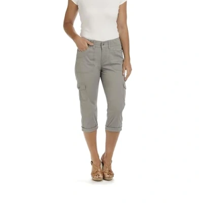 Image of Lee Women&#039;s Relaxed Fit Austyn Knit Waist Cargo Capri Pant Grey 8 US