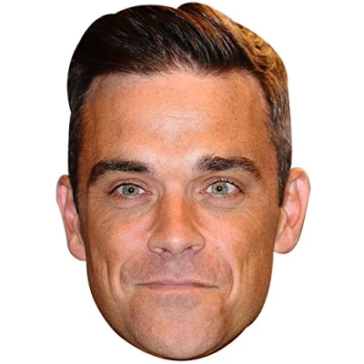 Image of FoxyPrinting ROBBIE WILLIAMS 01 JB Music Star Fancy Dress Cardboard Celebrity Party Face Mask