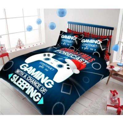 Image of GC GAVENO CAVAILIA Gamer Duvet Cover, Festive Bedding Set Double, Christmas Quilt Cover With Pillow Cases, Gaming Bed Set, Xmas