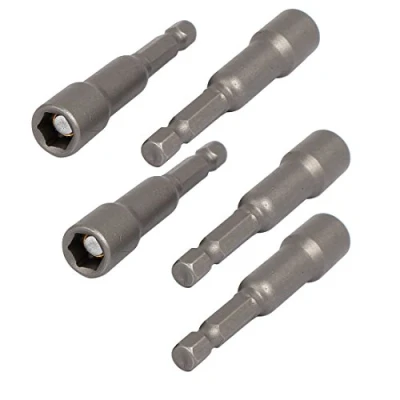 Image of Sourcingmap 1/4 Inch Shank 5/16 Hex Socket Nut Setter Driver Bit Adapter Magnetic 5pcs