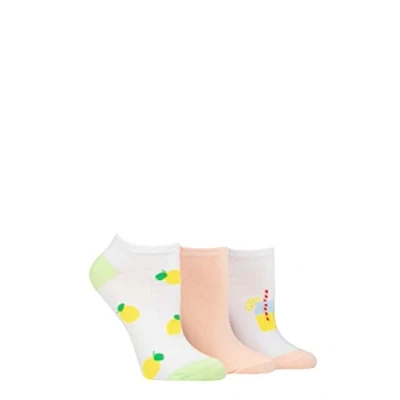 Image of Women&#039;s 3 Pair SOCKSHOP Wildfeet Novelty Cotton Trainer Socks Lemons 4 8