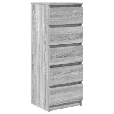 Image of vidaXL Grey Sonoma Sideboard/Buffet Cabinet with Drawers 37.5x35x99 cm Engineered Wood for Living Room/Dining Room/Home Office