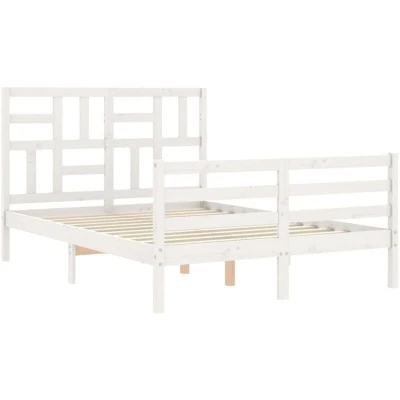 Image of vidaXL Bed Frame without Mattress White Small Double Solid Wood