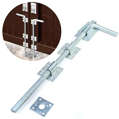 Image of Long 18&quot; Galvanised Drop Bolt Garage/Gate/Door Lock