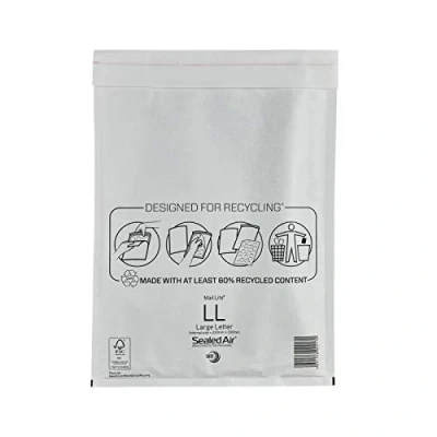 Image of 100 X L/L Mail LITE Sealed AIR Padded ENVELOPES Large Letter (250x350mm) White