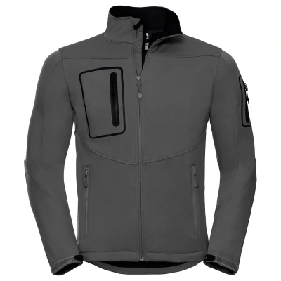 Image of Russell Athletic Mens Sports Soft Shell Jacket (Titanium) Silver Size X Large