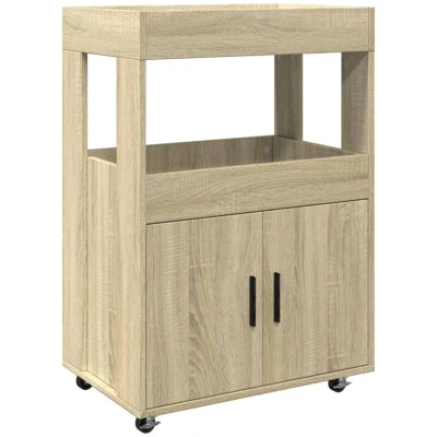 Image of vidaXL Bar Cart Sonoma Oak 60x39.5x89 cm Engineered Wood