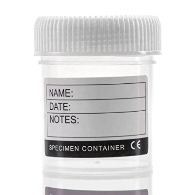 Image of Large Labelled Specimen Container 60ml Lidded Liquid Sample Pot