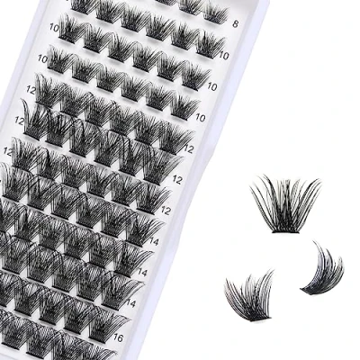 Image of Lashes Cluster 72 Pcs Individual D Curl, 8 16mm Length DIY Eyelash Extension False Natural&amp;Mega Styles for Personal Makeup Use at Home(Z1)