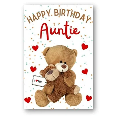 Image of Second Ave Auntie I Love You Bear Cute Happy Birthday Card Greetings