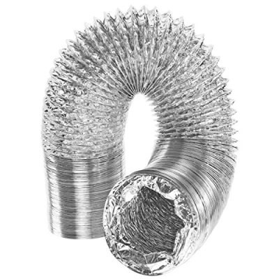 Image of SPARES2GO Universal 5m Extra Long Aluminium Flexible Tumble Dryer Vent Hose Exhaust Pipe (4&quot; / 100mm)