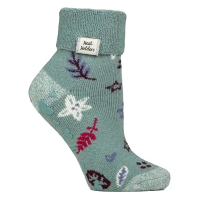 Image of HEAT HOLDERS Ladies Cosy Socks with Turn Over Cuff Warm Fluffy Lounge for Winter (UK, Numeric, 4, 8, Regular, Bloom)