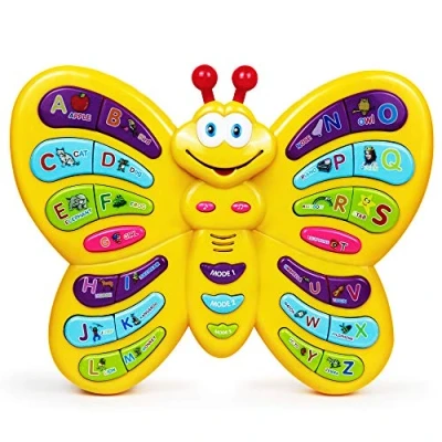 Image of Preschool ABC Learning Toy, Interactive Educational Butterfly Toy for Toddlers, Animal Sounds &amp; Music, Early Development See and Say Baby Toys 3 Year Old Boys Girls